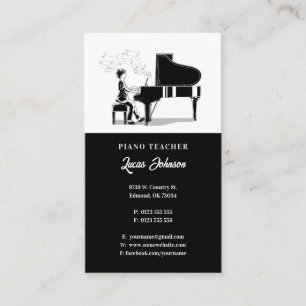 Carte De Visite Professeur de musique   Pianiste