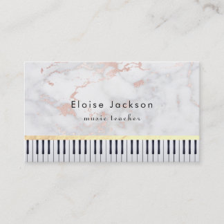 Carte De Visite professeur de musique pianiste en marbre rose