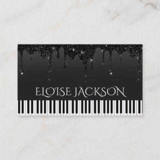 Carte De Visite professeur de musique pianiste parties scintillant