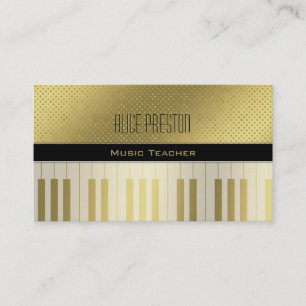 Carte De Visite Professeur de musique Pois d'or uniques