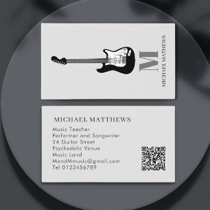 Carte De Visite Professeur de Musique pour Guitare Musicien Profes