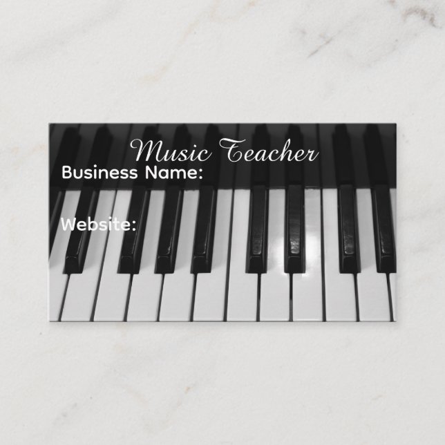 Carte De Visite Professeur de Musique Professionnel (Devant)