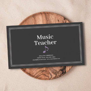 Carte De Visite Professeur de Musique Simple