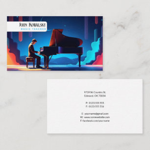 Carte De Visite Professeur de musique   Touches de piano