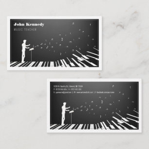 Carte De Visite Professeur de musique   Touches de piano