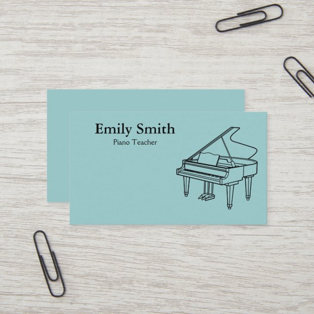 Carte De Visite Professeur de piano (Devant/Arrière en situation)