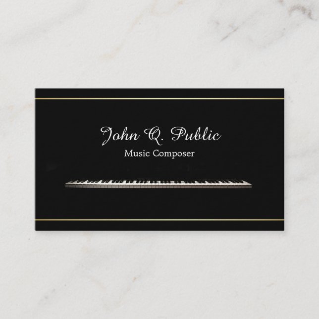 Carte De Visite Professeur de piano de musique Compositeur Profess (Devant)