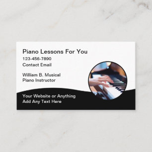 Carte De Visite Professeur de piano ou magasin de détail