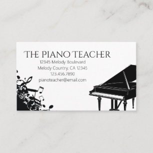 Carte De Visite Professeur de piano Pianiste Musicien