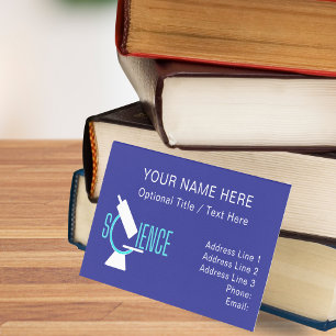 Carte De Visite Professeur de sciences / Éducateur Microscope