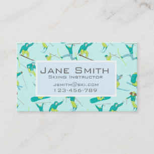 Carte De Visite Professeur de ski moderne et branché