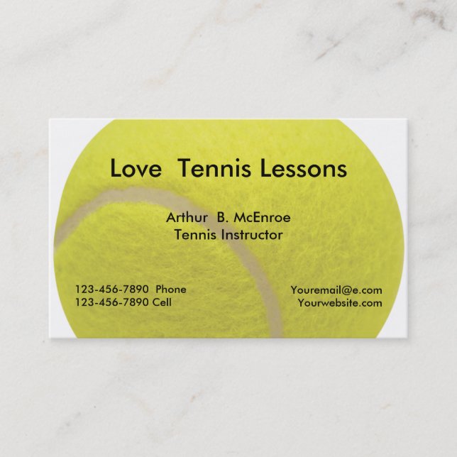 Carte De Visite Professeur de tennis (Devant)
