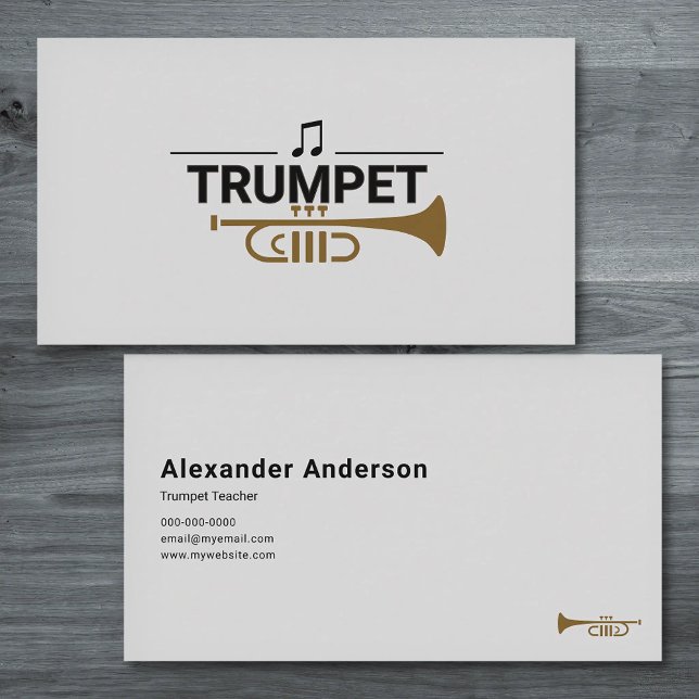 Carte De Visite Professeur de Trompette (Trumpet Teacher Business Card)