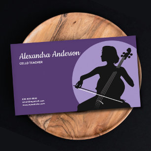 Carte De Visite Professeur de violoncelle - Violet