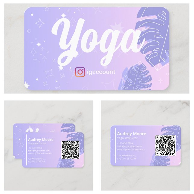 Carte De Visite Professeur de yoga (Yoga Instructor Business Card
)