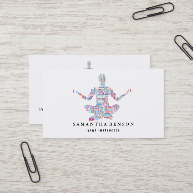 Carte De Visite Professeur de yoga (Devant/Arrière en situation)