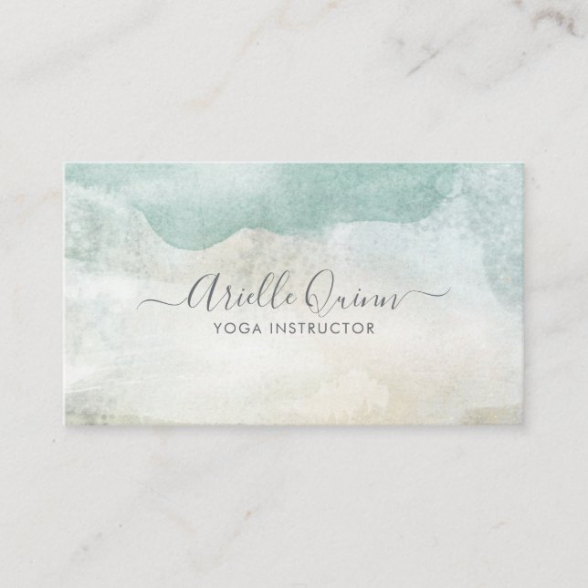 Carte De Visite Professeur de Yoga Aquarelle Abstraite (Devant)