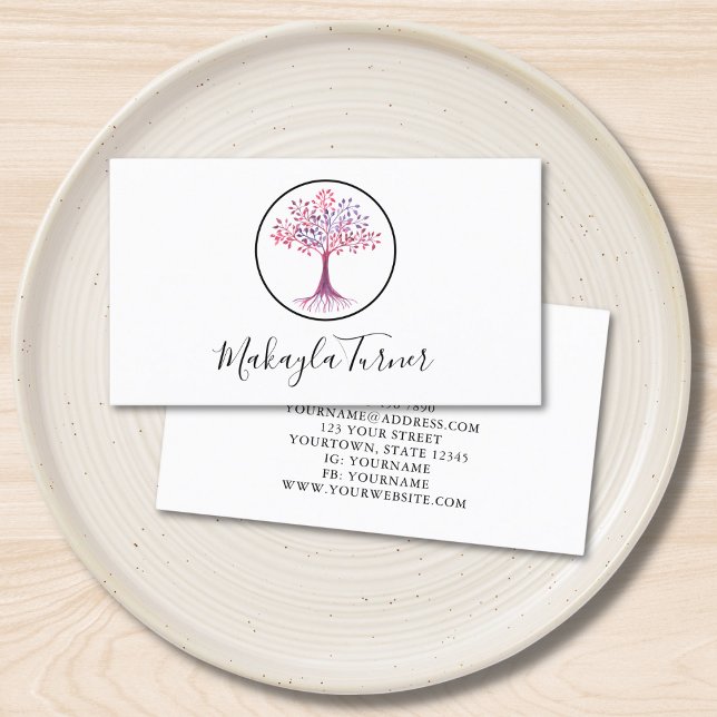 Carte De Visite Professeur de Yoga Arbre de Vie (Créateur téléchargé)
