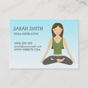 Carte De Visite Professeur de yoga avec une femme de yoga en posit