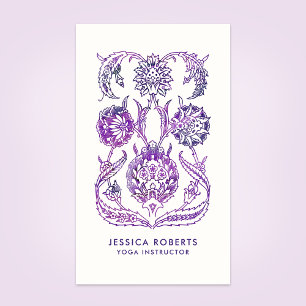 Carte De Visite Professeur de Yoga Bohème Aquarelle Violette
