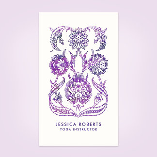 Carte De Visite Professeur de Yoga Bohème Aquarelle Violette