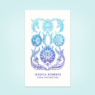 Carte De Visite Professeur de yoga boho bleu turquoise et violet
