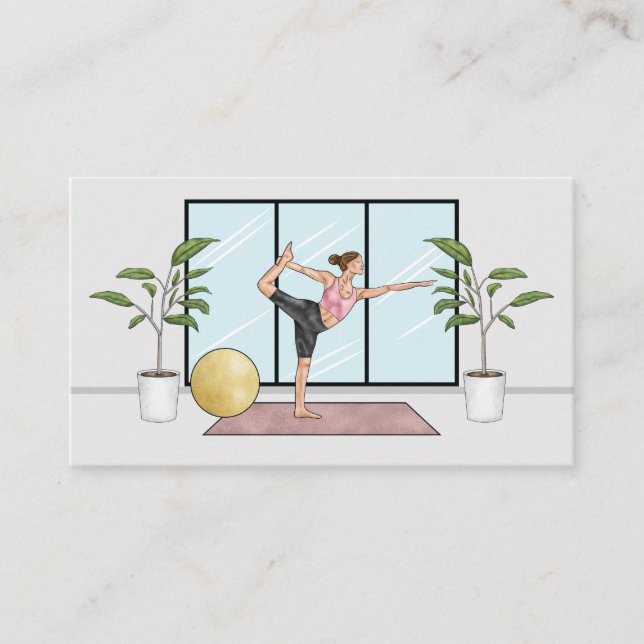 Carte De Visite Professeur de Yoga Danseuse Pose de méditation Ens (Devant)