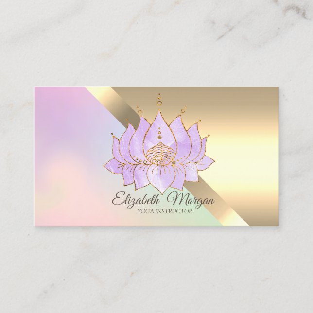 Carte De Visite Professeur de yoga de fleur de lotus chic (Devant)