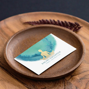 Carte De Visite Professeur de Yoga de Méditation à l'Aquarelle Élé