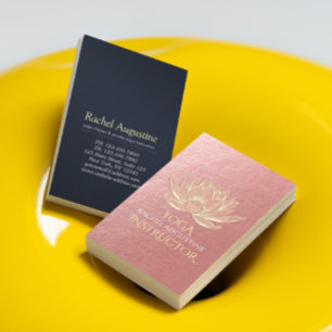 Carte De Visite Professeur de yoga de méditation Reiki Lotus en or