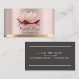 Carte De Visite Professeur de yoga élégant chic Lotus rayure or