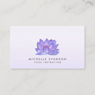 Carte De Visite Professeur de Yoga Élégant Fleur de Lotus