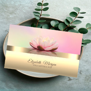 Carte De Visite Professeur de Yoga Élégante et Moderne Fleur de Lo