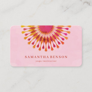 Carte De Visite Professeur de Yoga en Marbre Blanc Fleur de Lotus