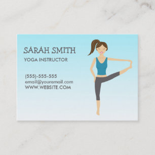 Carte De Visite Professeur de yoga Fille de yoga en main jusqu'à l