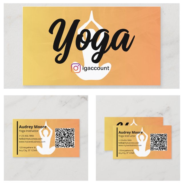Carte De Visite Professeur de Yoga Instructeur de Yoga Studio de Y (Yoga Teacher Yoga Instructor Yoga Studio Business Card
)
