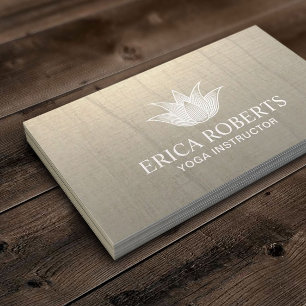 Carte De Visite Professeur de Yoga Logo White Lotus Vintage