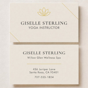 Carte De Visite Professeur de Yoga Lotus