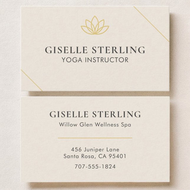 Carte De Visite Professeur de Yoga Lotus (Créateur téléchargé)