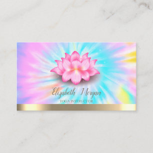 Carte De Visite Professeur de yoga Lotus Tie Dye