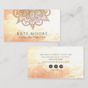 Carte De Visite Professeur de yoga Mandala élégant
