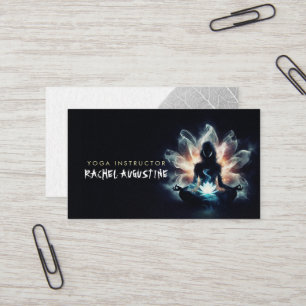 Carte De Visite Professeur de Yoga Méditation Pose Brume Lumineuse