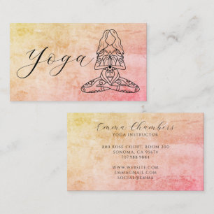 Carte De Visite Professeur de Yoga Minimaliste Pose du Lotus