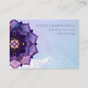 Carte De Visite Professeur de yoga moderne Mandala Lotus Violet