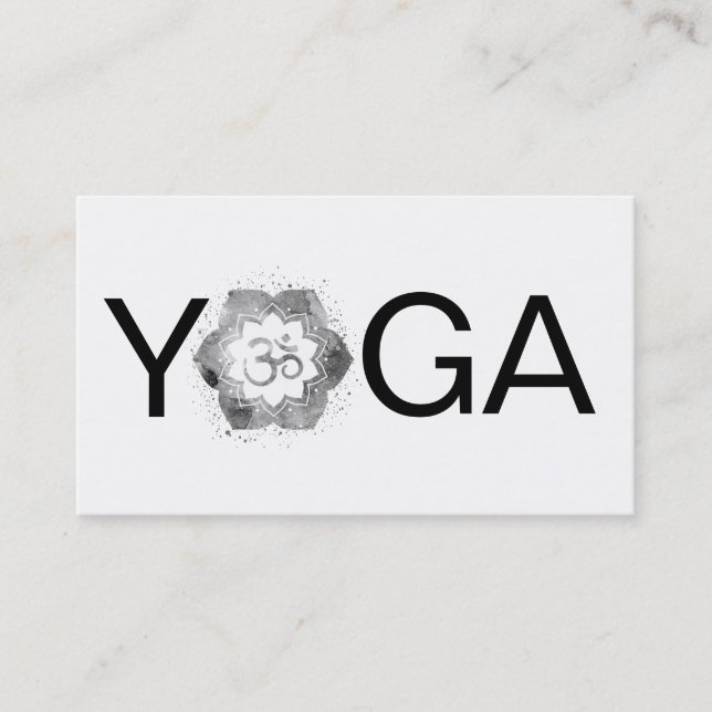 Carte De Visite *~* Professeur de Yoga OM Lotus Mandala Instructeu (Devant)