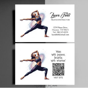 Carte De Visite Professeur de Yoga Pilates Minimaliste