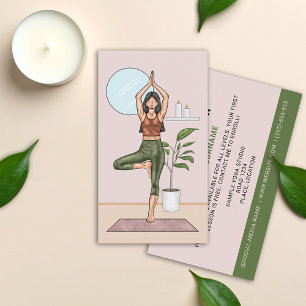 Carte De Visite Professeur de Yoga Posture de l'Arbre Équilibre En