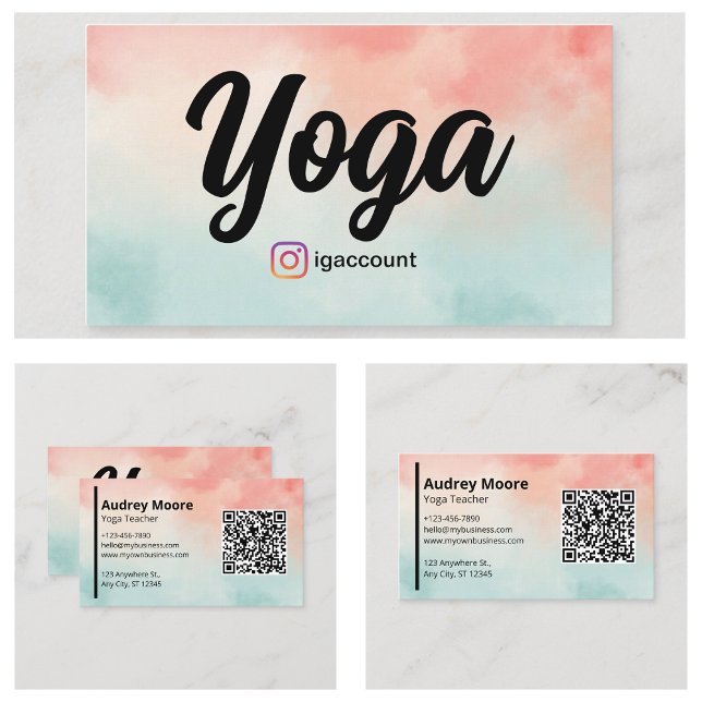 Carte De Visite Professeur de Yoga Professionnel (Professional Yoga Teacher Business Card
)