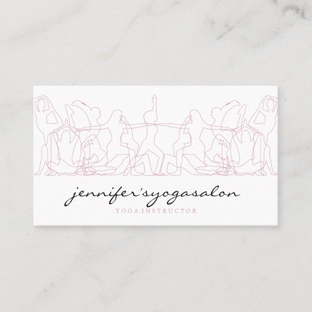 Carte De Visite Professeur de yoga rose (Devant)