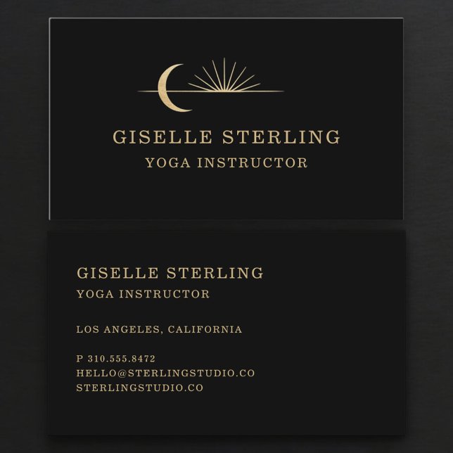 Carte De Visite Professeur de Yoga Soleil Lune Céleste (Créateur téléchargé)